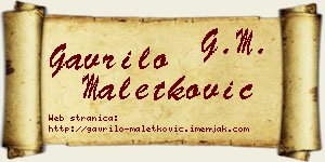 Gavrilo Maletković vizit kartica